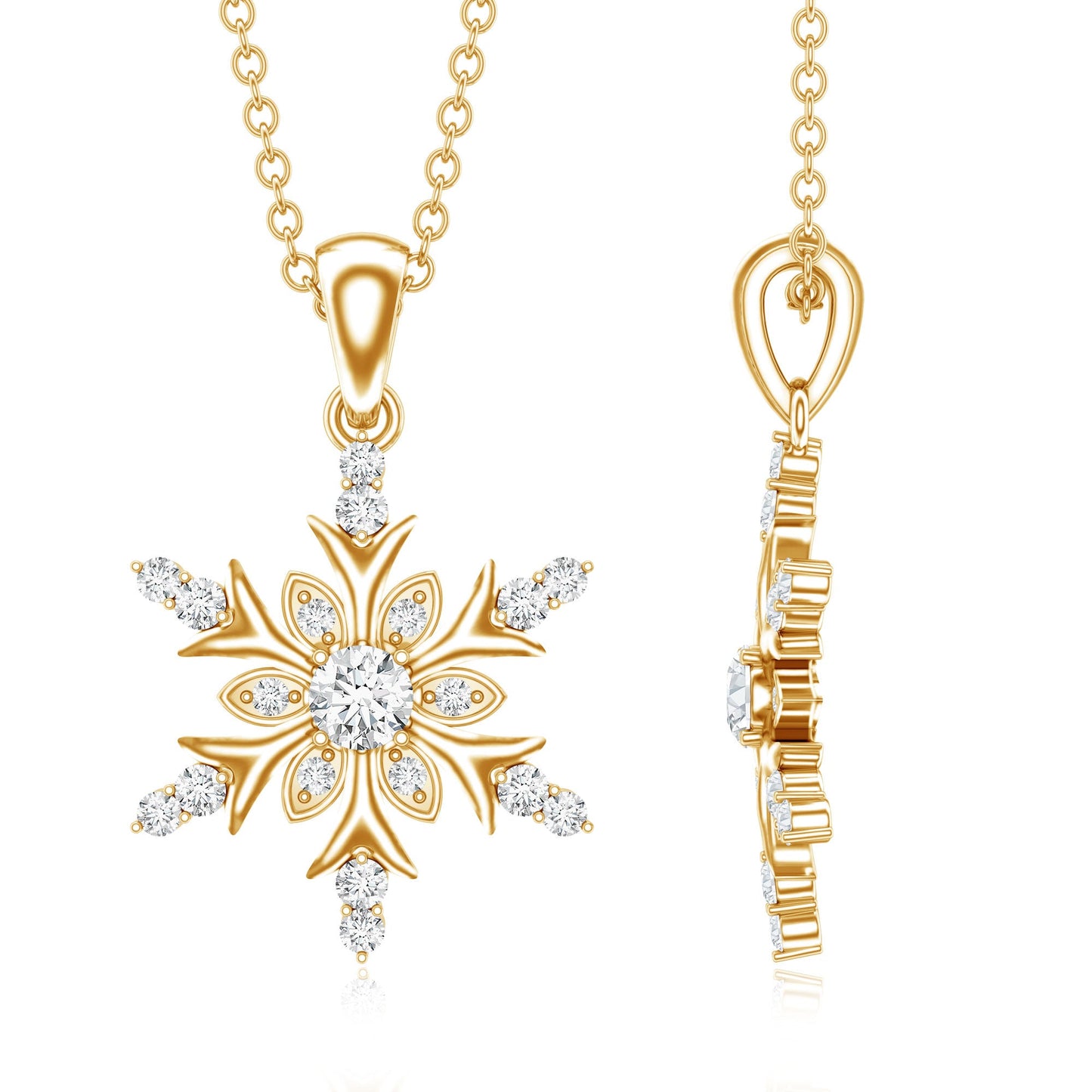 Certified Diamond Snowflake Christmas Necklace