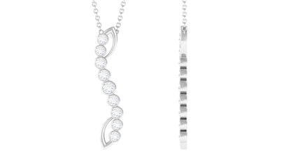 Bezel Set Diamond Designer Dangle Necklace