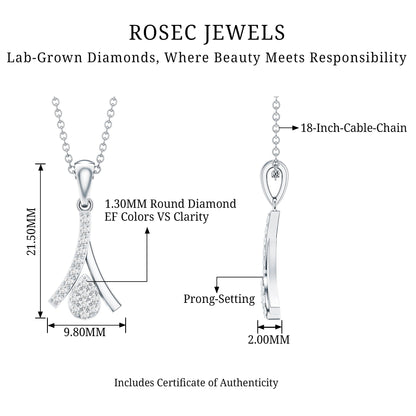 Certified Round Cut Diamond Cluster Necklace