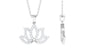 Diamond Lotus Flower Necklace in Pave Setting