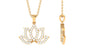 Diamond Lotus Flower Necklace in Pave Setting