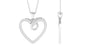 Pave Set Diamond Open Heart Pendant Necklace