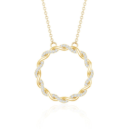 Diamond Twisted Eternity Necklace in Pave Setting