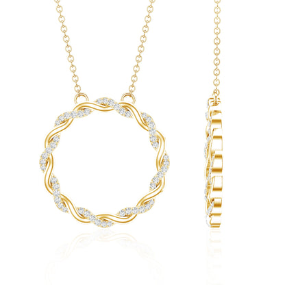 Diamond Twisted Eternity Necklace in Pave Setting