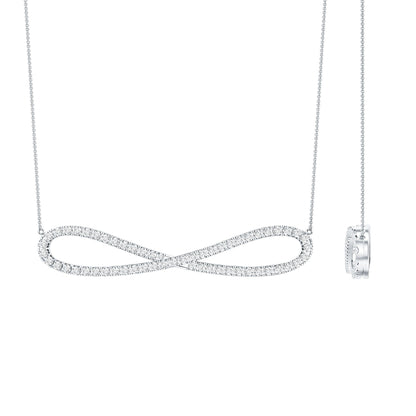 Diamond Sideway Infinity Pendant Necklace