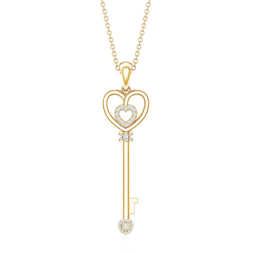 Vintage Style Diamond Key Necklace For Women