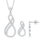 Diamond Infinity Necklace Earrings Set For Women