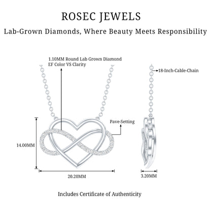 Certified Diamond Infinity Heart Necklace