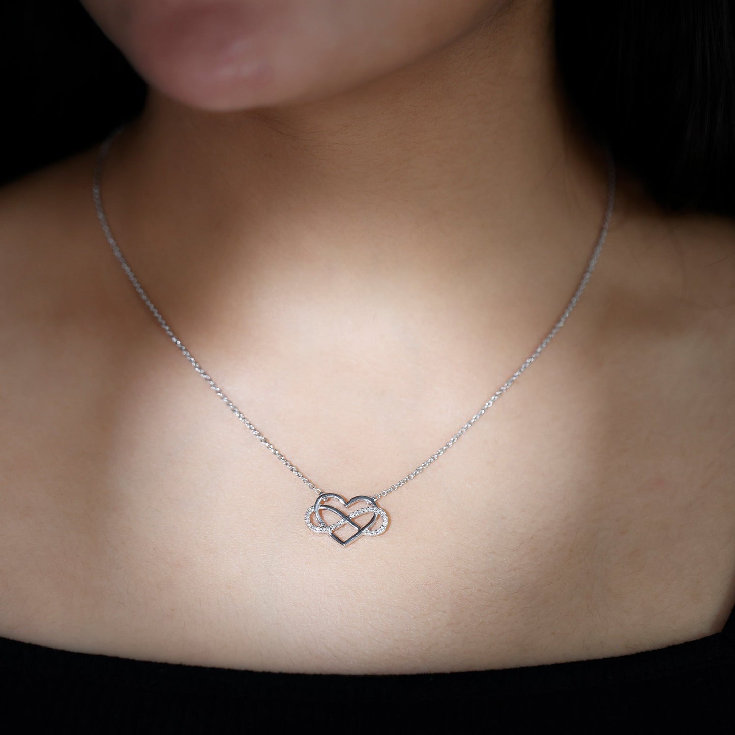Certified Diamond Infinity Heart Necklace