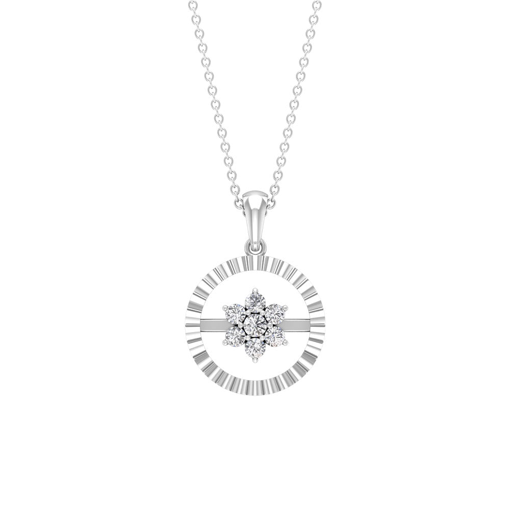 Diamond Flower Cluster Necklace for Women