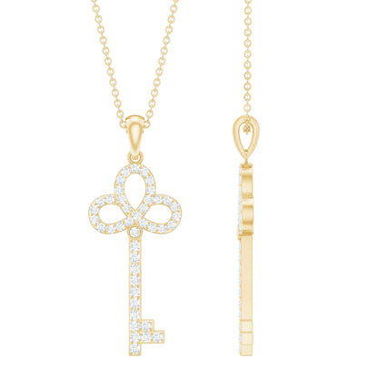 Certified Moissanite Key Pendant Necklace for her