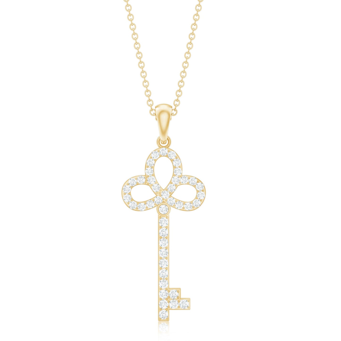 Certified Moissanite Key Pendant Necklace for her