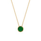 Natural Half Carat Emerald Necklace in Bezel Setting