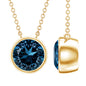 2 Carat Solitaire London Blue Topaz Chain Necklace in Bezel Setting