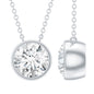 1 Carat Moissanite Solitaire Necklace in Bezel Setting