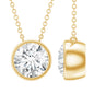 1 Carat Moissanite Solitaire Necklace in Bezel Setting