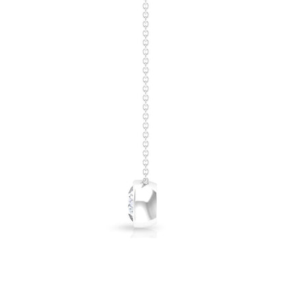 Bezel Set 3 Carat Moissanite Solitaire Necklace