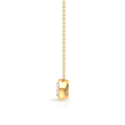 Bezel Set 3 Carat Moissanite Solitaire Necklace