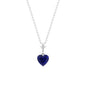 0.9 Carat Lab Grown Blue Sapphire Heart Necklace for Women