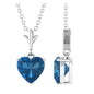 2 CT Heart Shape London Blue Topaz Solitaire Necklace