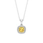Genuine 2.2 Carat Cushion Cut Citrine and Diamond Necklace with Certificate