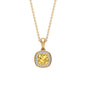 Genuine 2.2 Carat Cushion Cut Citrine and Diamond Necklace with Certificate