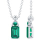 Emerald Cut Lab Created Emerald Pendant Necklace
