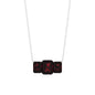 2 Carat Emerald Cut Garnet Three Stone Necklace