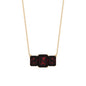 2 Carat Emerald Cut Garnet Three Stone Necklace