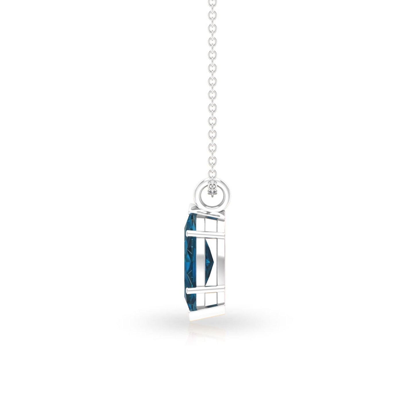 0.74 Carat Marquise Cut London Blue Topaz Solitaire Pendant