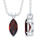 0.75 Carat Marquise Cut Garnet Solitaire Necklace With Chain