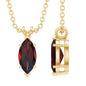 0.75 Carat Marquise Cut Garnet Solitaire Necklace With Chain