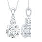 Brilliant Cut Moissanite Two Stone Necklace With Chain