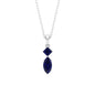 Lab Created Blue Sapphire Two Stone Pendant with Certificate