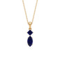 Lab Created Blue Sapphire Two Stone Pendant with Certificate