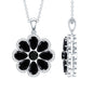 Certified Black Spinel Flower Necklace with Moissanite Halo