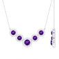 Natural Amethyst Bridal Necklace with Moissanite Halo