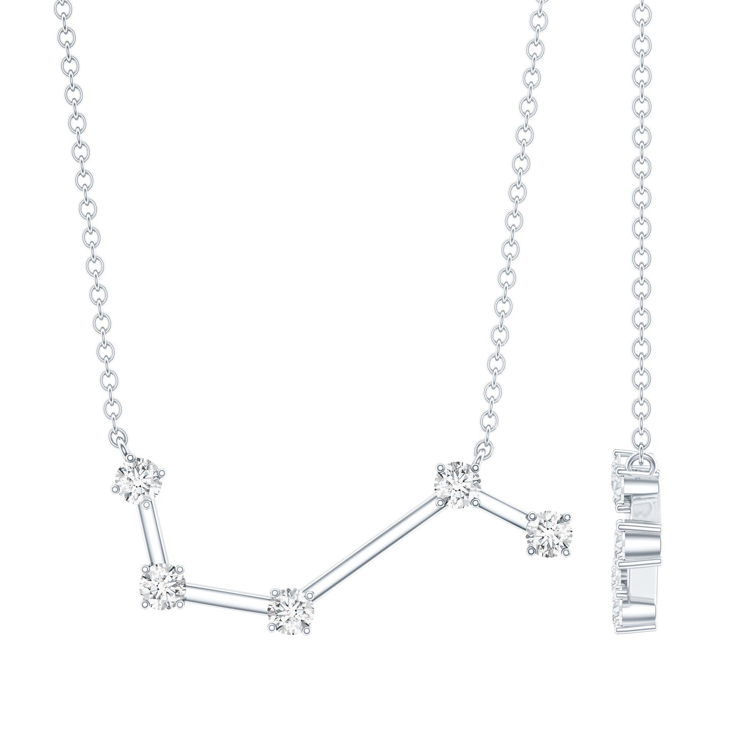 Moissanite Aries Constellation Necklace for Women