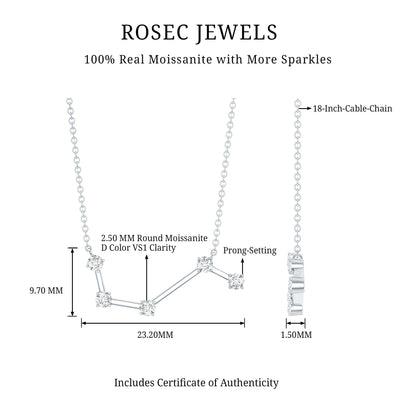 Moissanite Aries Constellation Necklace for Women