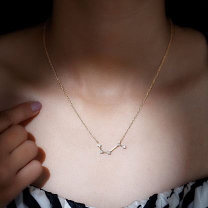 Moissanite Aries Constellation Necklace for Women