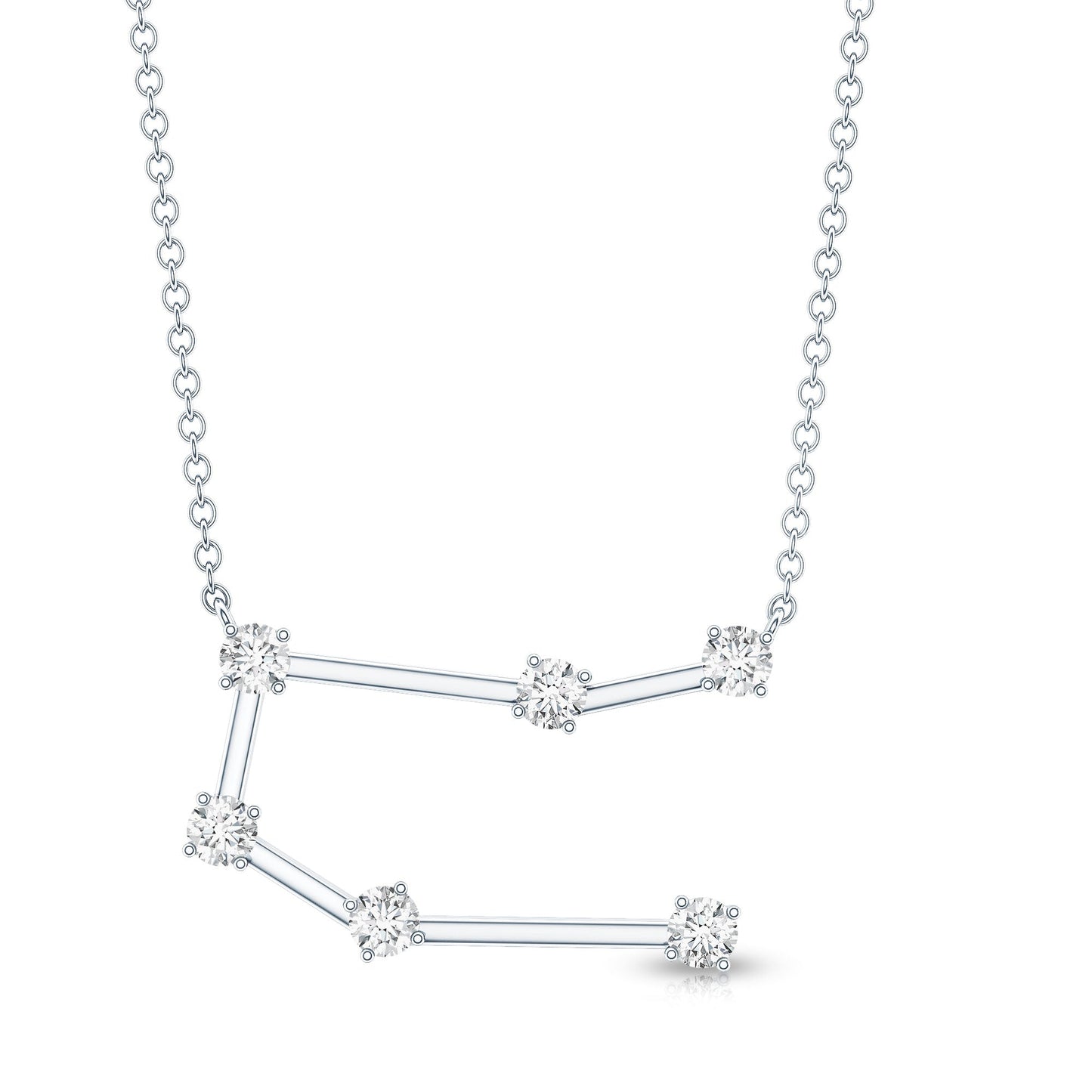 Certified Moissanite Gemini Constellation Necklace