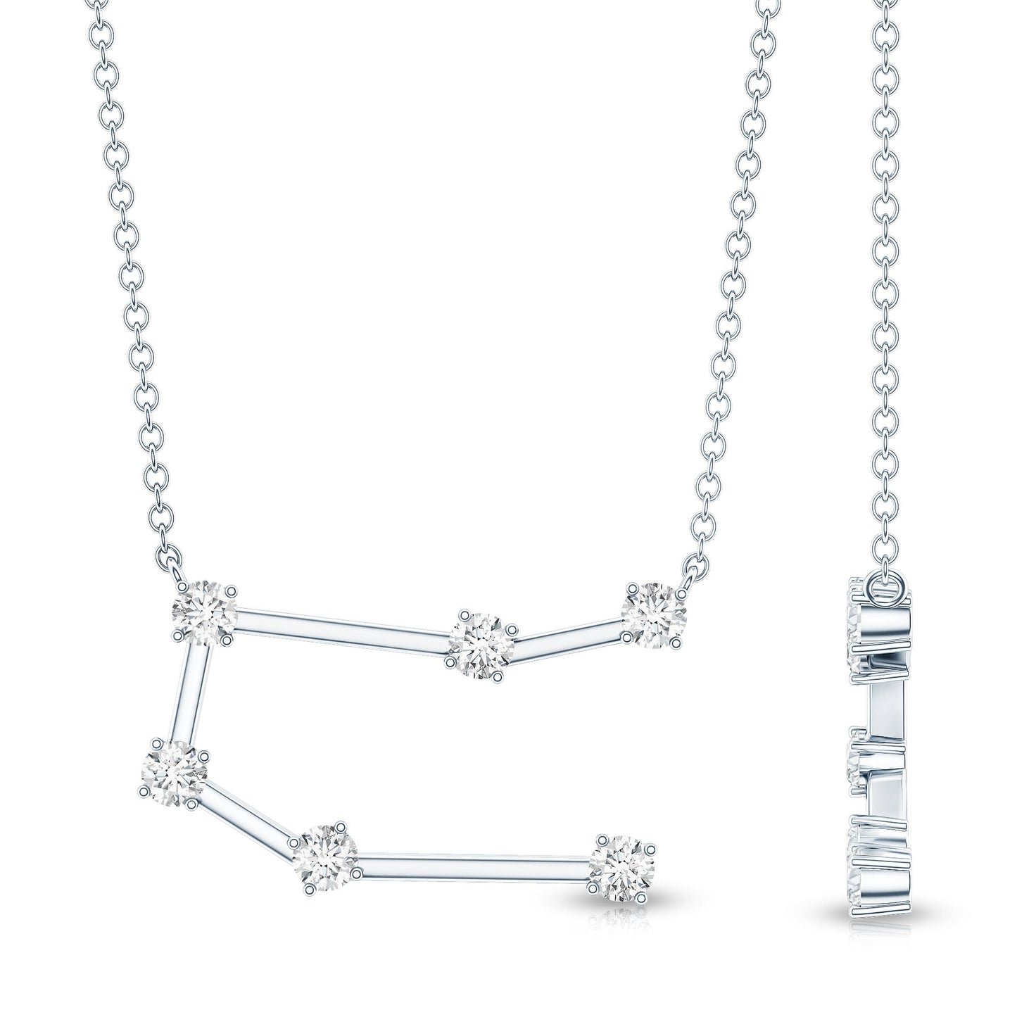 Certified Moissanite Gemini Constellation Necklace