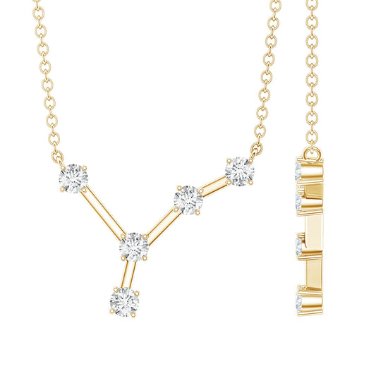 Natural Diamond Zodiac Cancer Constellation Necklace for Women