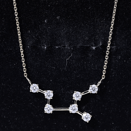 Moissanite Virgo Zodiac Constellation Necklace