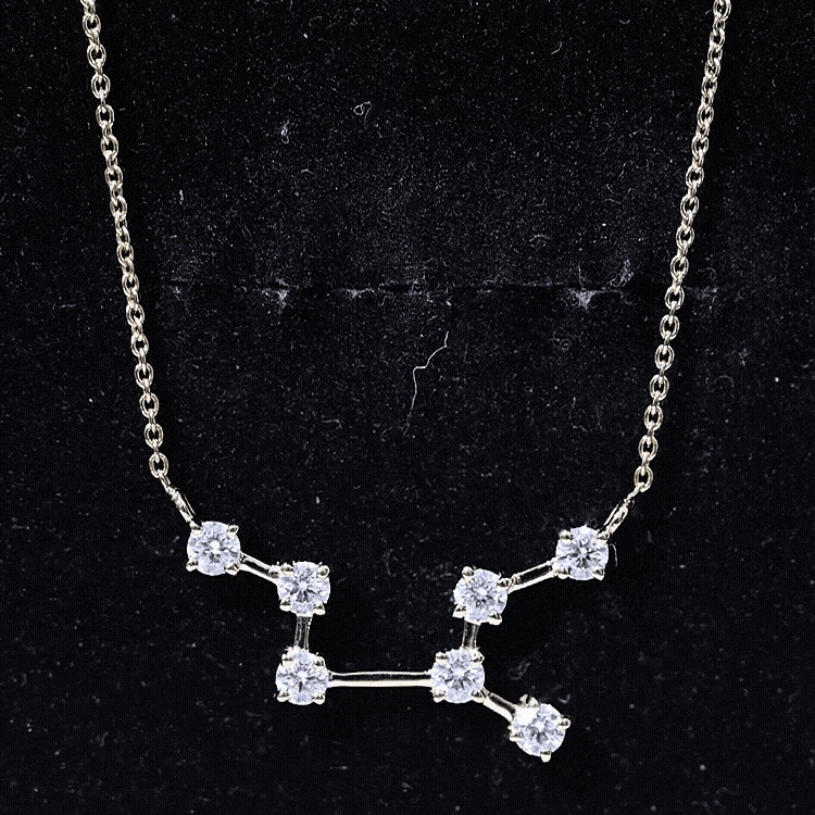 Moissanite Virgo Zodiac Constellation Necklace