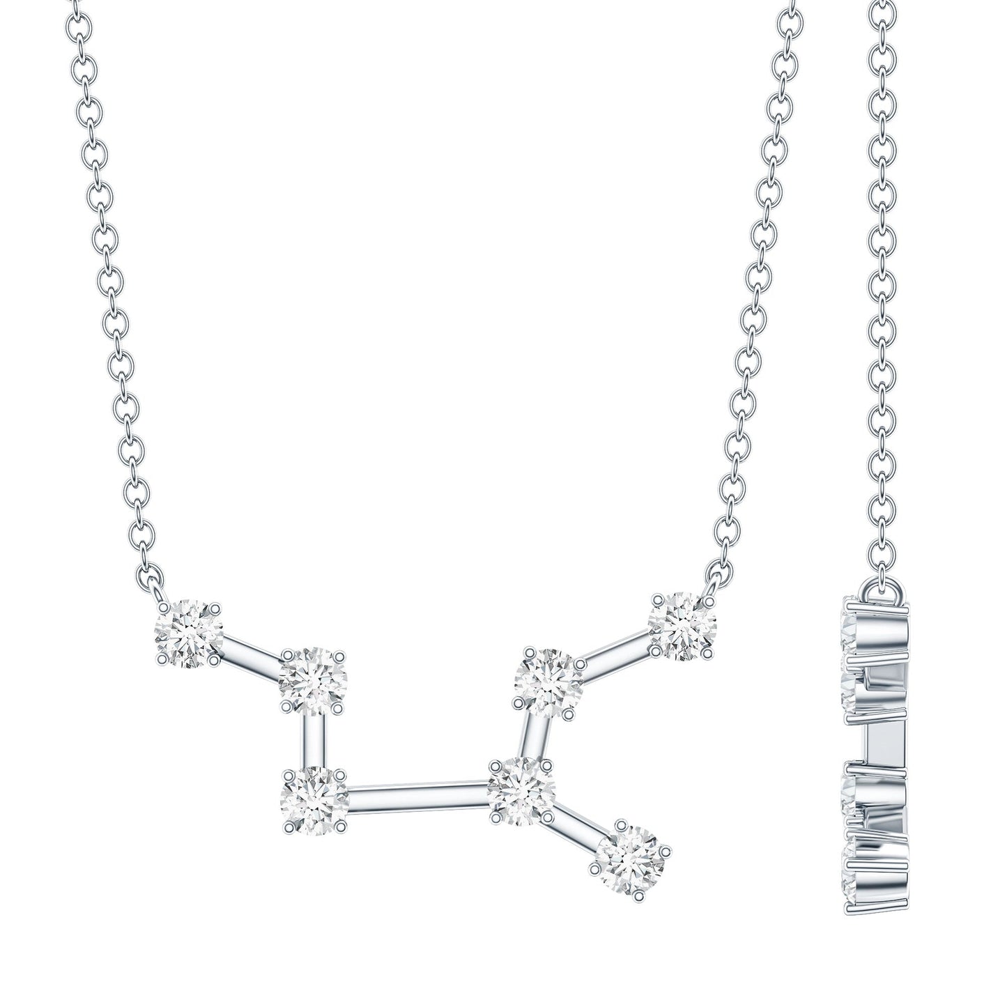 Moissanite Virgo Zodiac Constellation Necklace