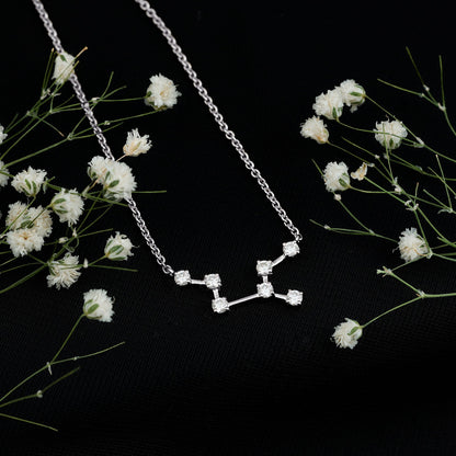 Moissanite Virgo Zodiac Constellation Necklace