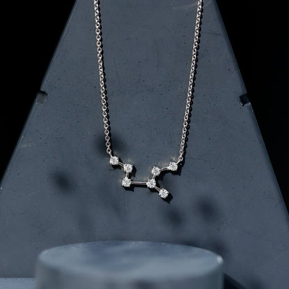 Moissanite Virgo Zodiac Constellation Necklace
