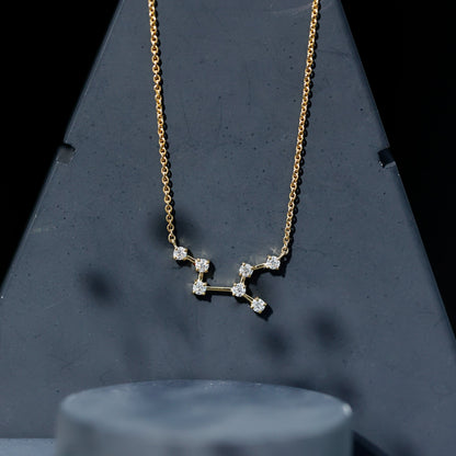 Moissanite Virgo Zodiac Constellation Necklace