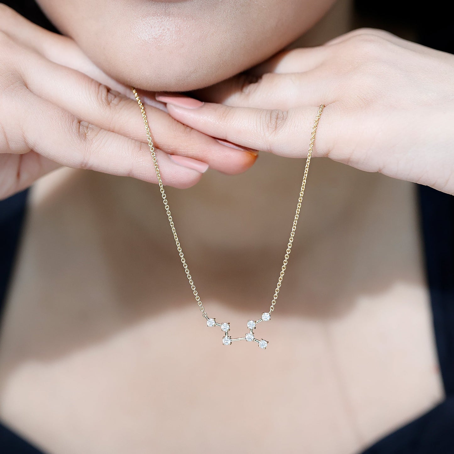 Moissanite Virgo Zodiac Constellation Necklace